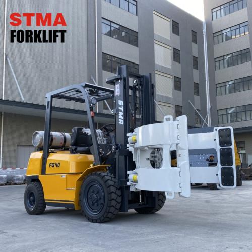 LPG Gasoline forklift With Paper roll clamp