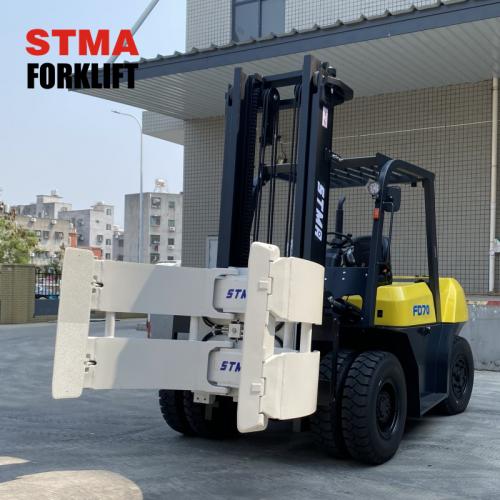 7tonne diesel forklift with paper roll clamp 