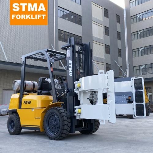 LPG Gasoline forklift With Paper roll clamp