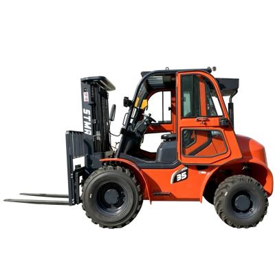 3.5 TON 4WD Mbaya wa eneo la Forklift 