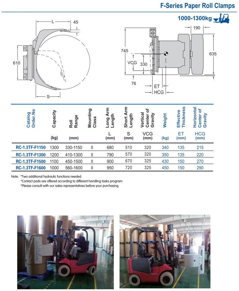 Diesel forklift With Paper roll clamp
